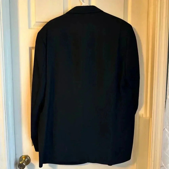 Pronto Uomo Blazer Men Size 50 Tall Black 100% Worsted Wool Vented Suit Jacket - Picture 3 of 8